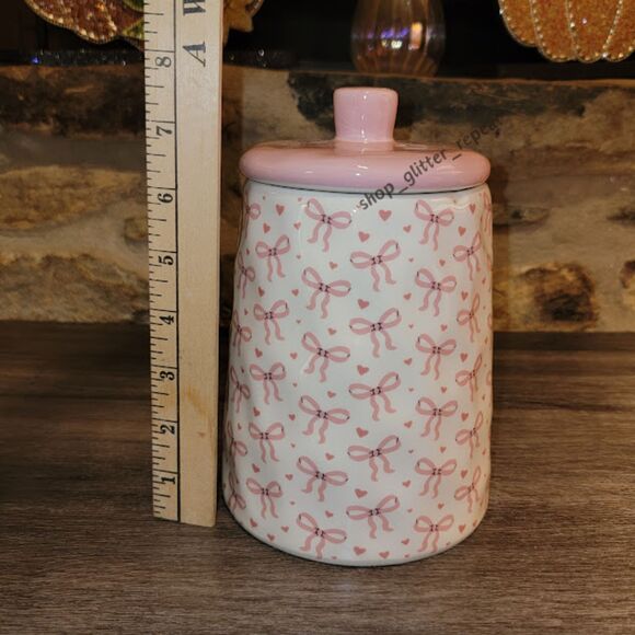 NEW HTF Light pink bow bows jar canister strawberry street coquette viral - Picture 5 of 7